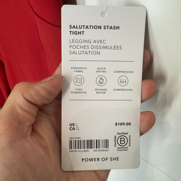 Athleta Salutation Stash Tights in Red - Picture 3 of 8